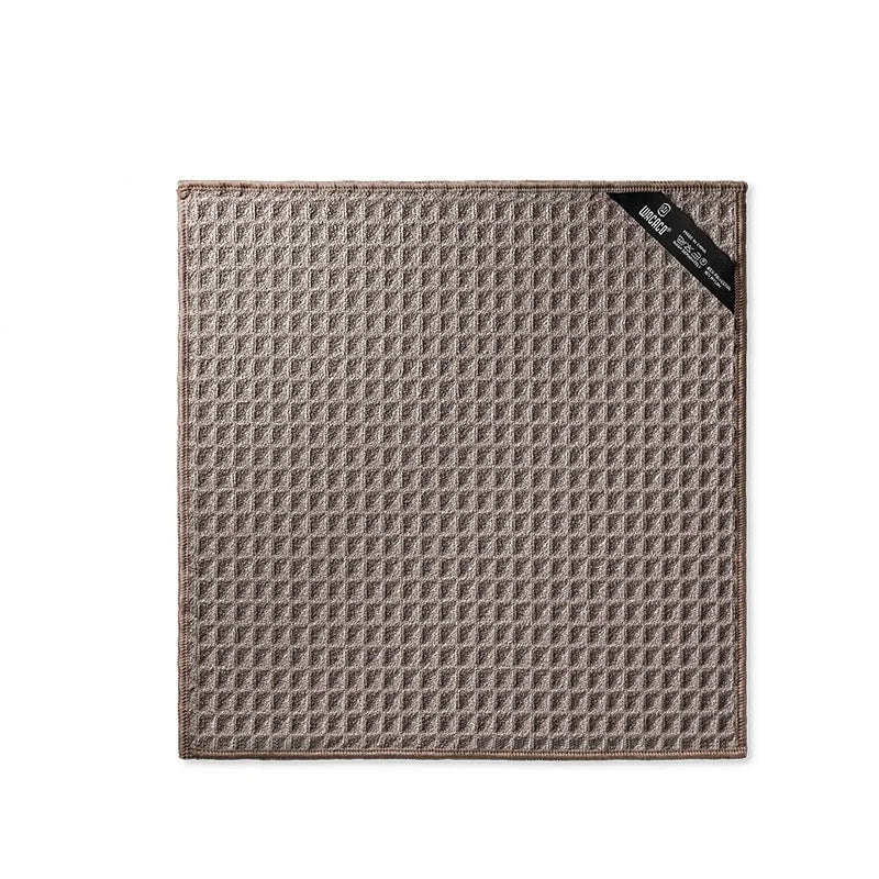 2 - Pack High - Quality Waffle Pattern Brown Cleaning ClothUtensils for Coffee