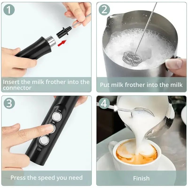 3 - in - 1 Handheld Milk FrotherUtensils for Coffee
