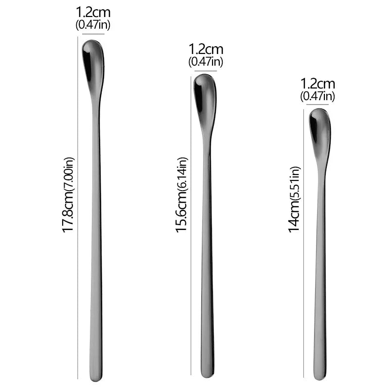 3 - Pack Stainless Steel Long Barista Spoon (5 Colors)Utensils for Coffee