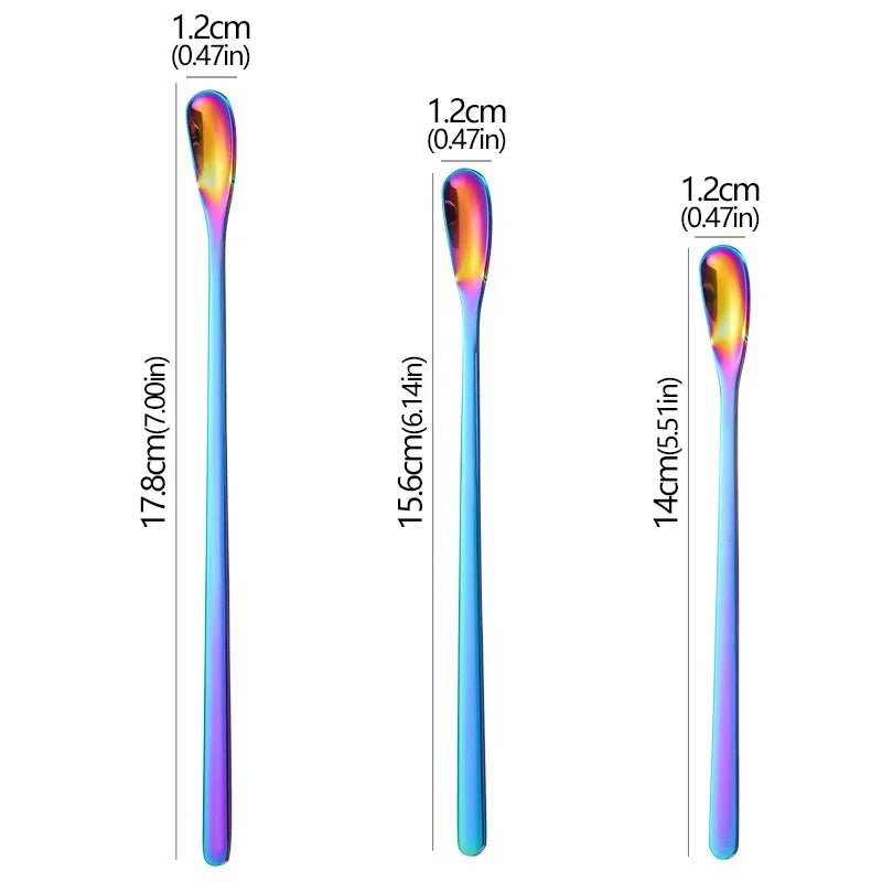 3 - Pack Stainless Steel Long Barista Spoon (5 Colors)Utensils for Coffee
