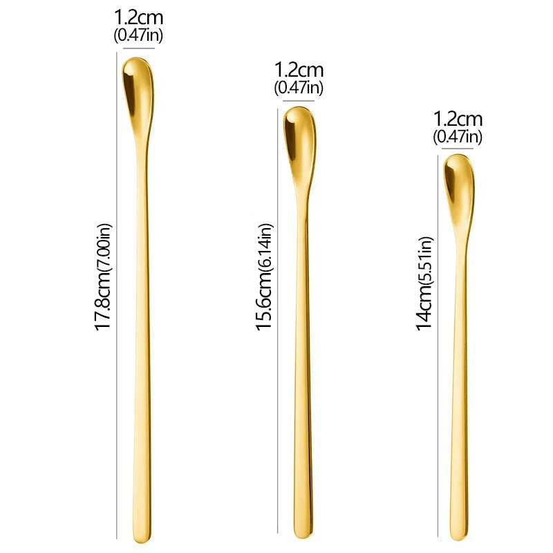 3 - Pack Stainless Steel Long Barista Spoon (5 Colors)Utensils for Coffee