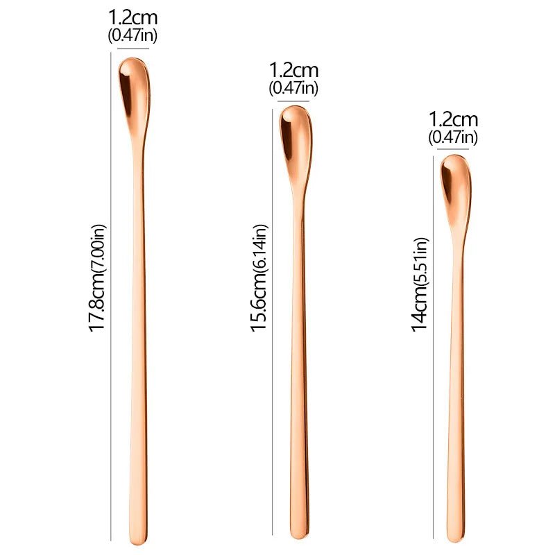 3 - Pack Stainless Steel Long Barista Spoon (5 Colors)Utensils for Coffee