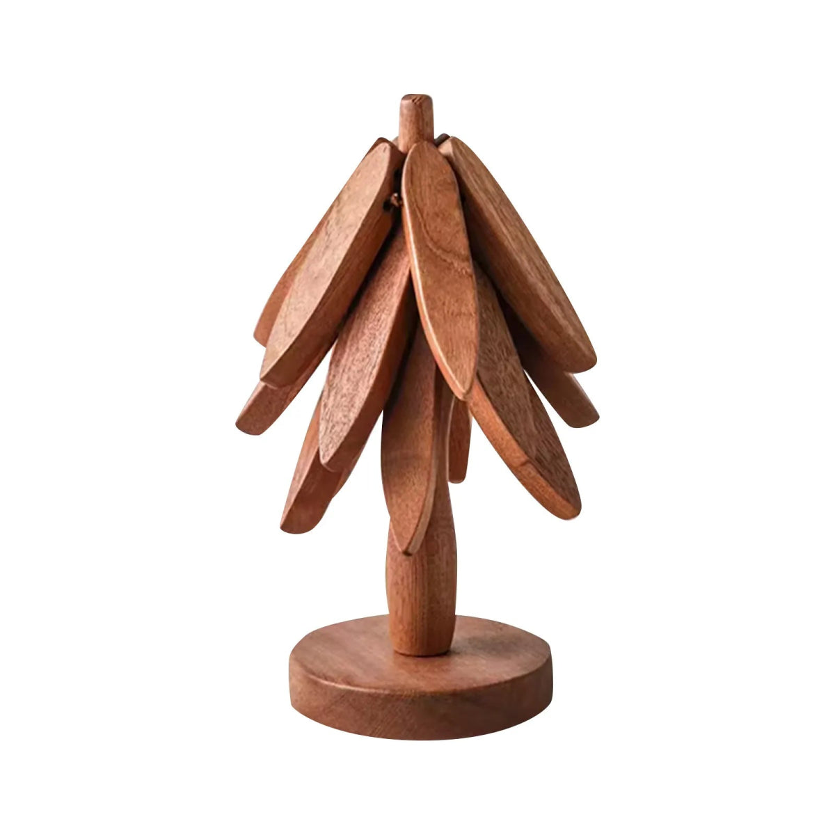 4 - Pack Handcrafted Walnut Wood Coffee CoastersUtensils for Coffee