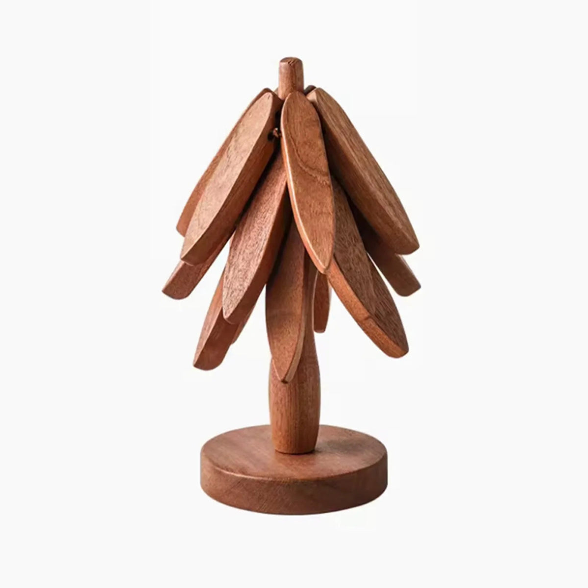 4 - Pack Handcrafted Walnut Wood Coffee CoastersUtensils for Coffee