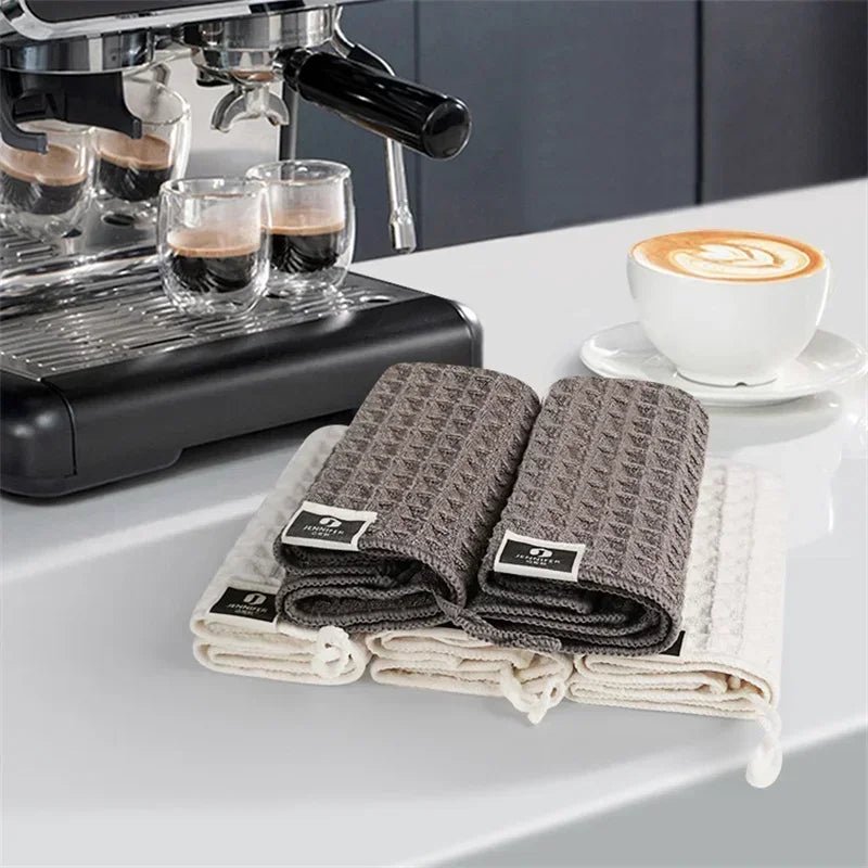 4 - Pack Highly Absorbent Waffle Pattern Cloth (4 Colors)Utensils for Coffee