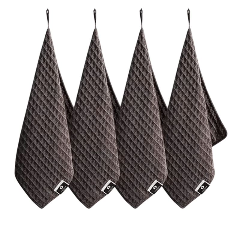 4 - Pack Highly Absorbent Waffle Pattern Cloth (4 Colors)Utensils for Coffee