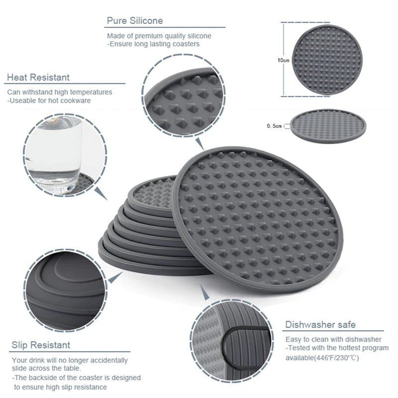 6 - Pack Silicone Coffee CoastersUtensils for Coffee