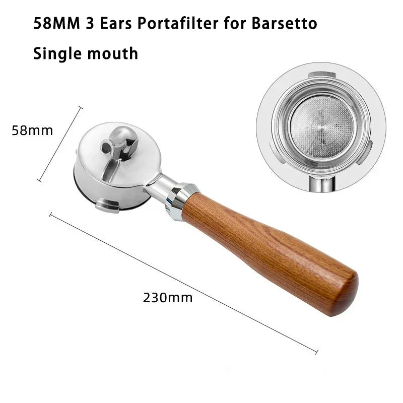 Oak - 58mm Single Spout Coffee Portafilter with 3 Ears