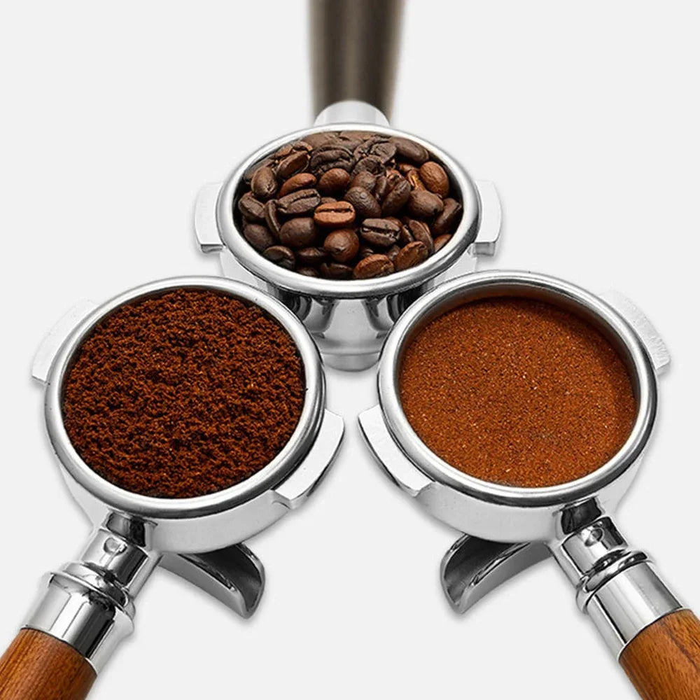 Black - 58mm Double Spout Coffee Portafilter with 2 Ears