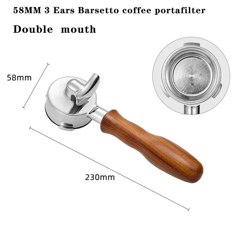 Rosewood - 58mm Double Spout Coffee Portafilter with 3 Ears