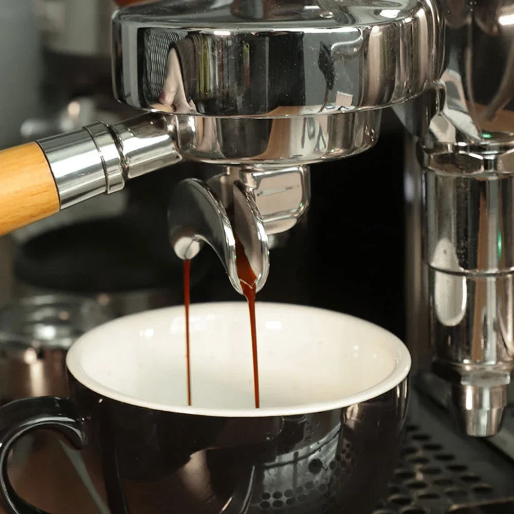 Black - 58mm Double Spout Coffee Portafilter with 2 Ears