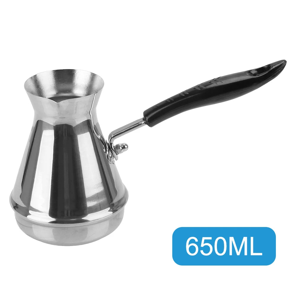 Long Handle Stainless Steel Turkish Coffee Pot (3 Sizes)