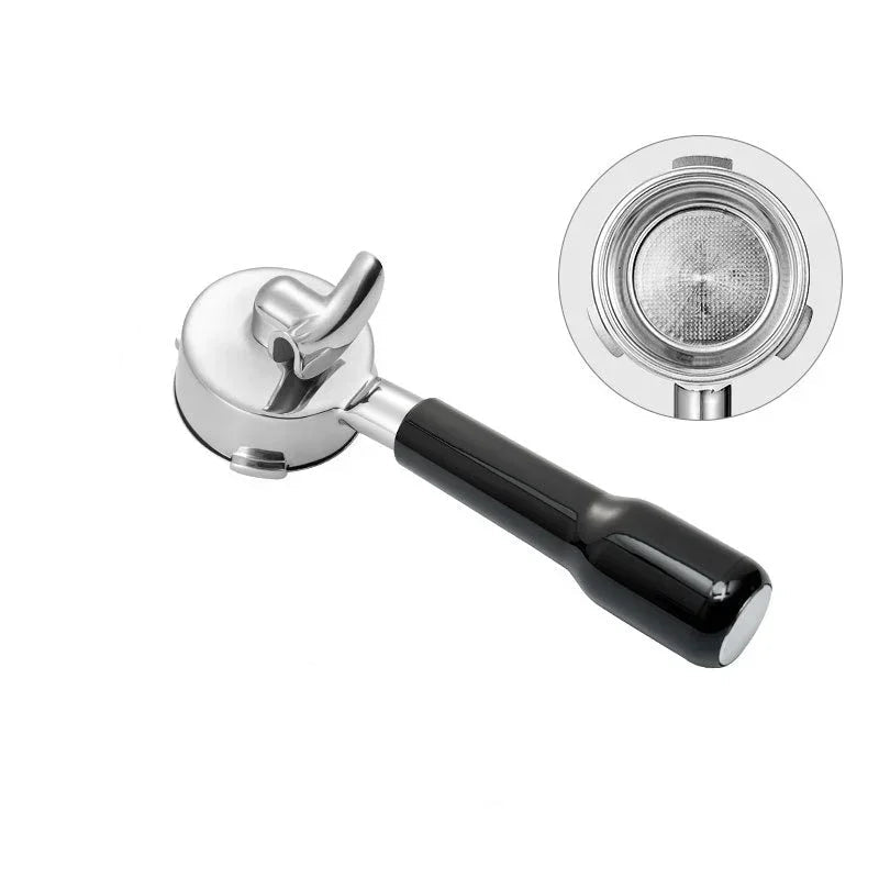 Black - 58mm Double Spout Coffee Portafilter with 3 Ears