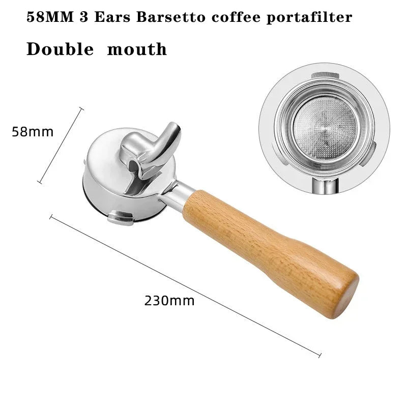 Maple - 58mm Double Spout Coffee Portafilter with 3 Ears