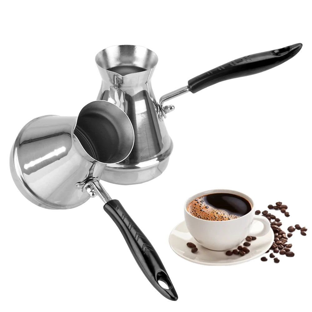Long Handle Stainless Steel Turkish Coffee Pot (3 Sizes)