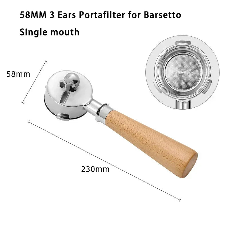 Birch - 58mm Single Spout Coffee Portafilter with 3 Ears