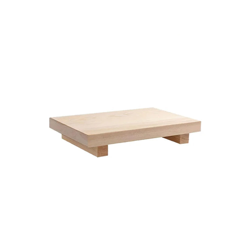 Wooden coffee tray on a white background