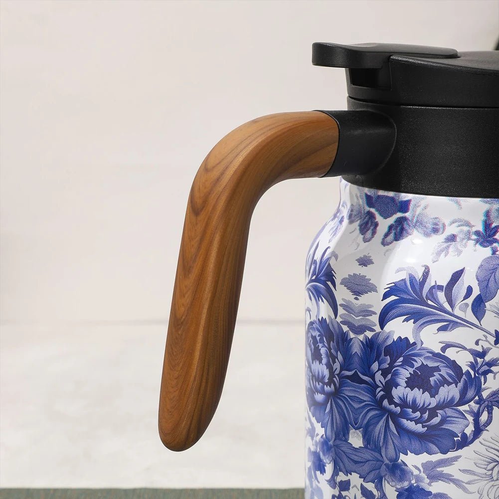 Blue Floral Print Vintage Thermal Coffee CarafeUtensils for Coffee