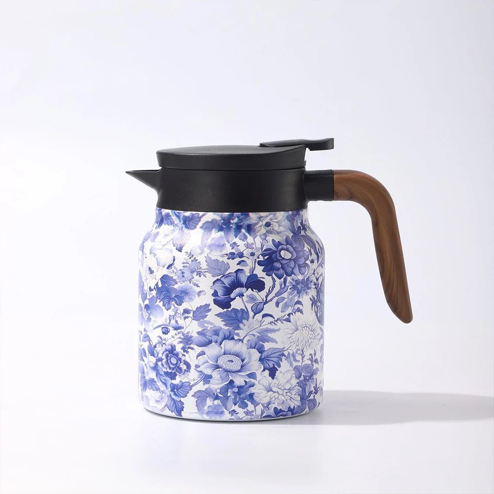 Blue Floral Print Vintage Thermal Coffee CarafeUtensils for Coffee