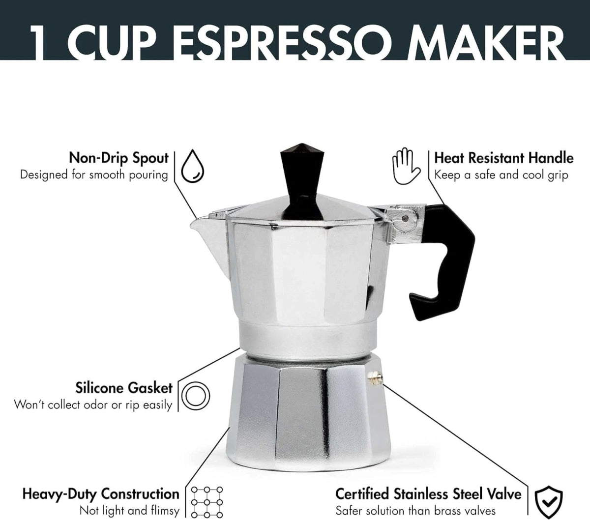 Classic Aluminium Moka Pot (5 Sizes)Utensils for Coffee