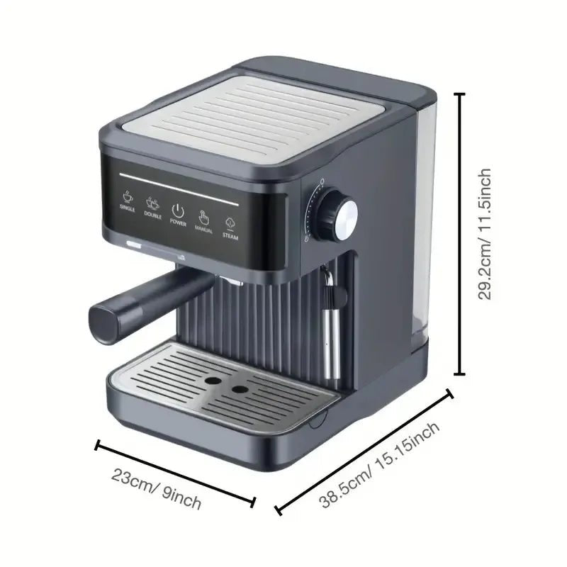 Compact 20 - Bar Stainless Steel Espresso Machine in Black Color with Automatic Milk FrotherUtensils for Coffee