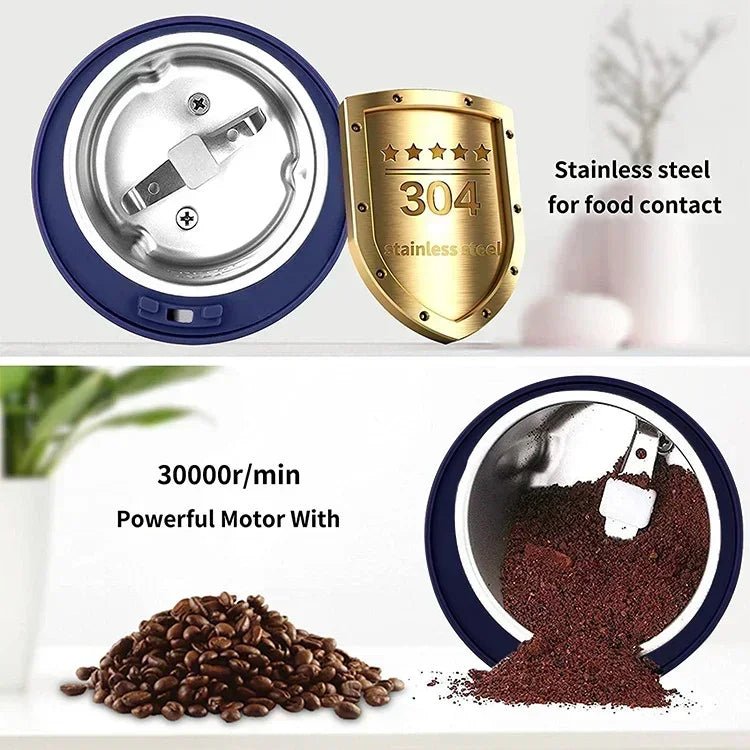 Compact Blue Electric Blade Coffee GrinderUtensils for Coffee