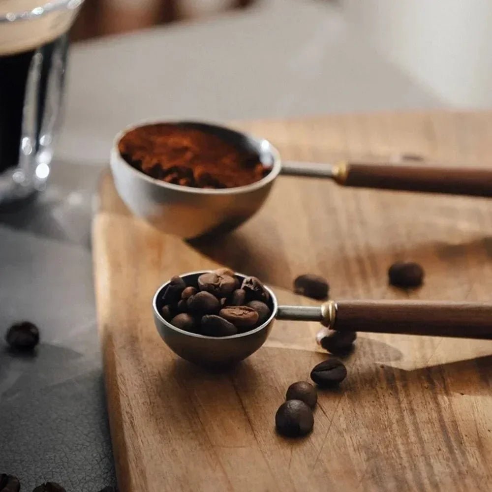 Elegant Stainless Steel Scoop with Wooden Handle (3 Sizes)Utensils for Coffee