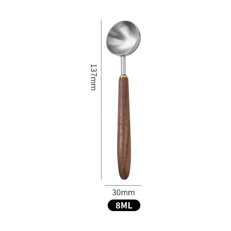 Elegant Stainless Steel Scoop with Wooden Handle (3 Sizes)Utensils for Coffee