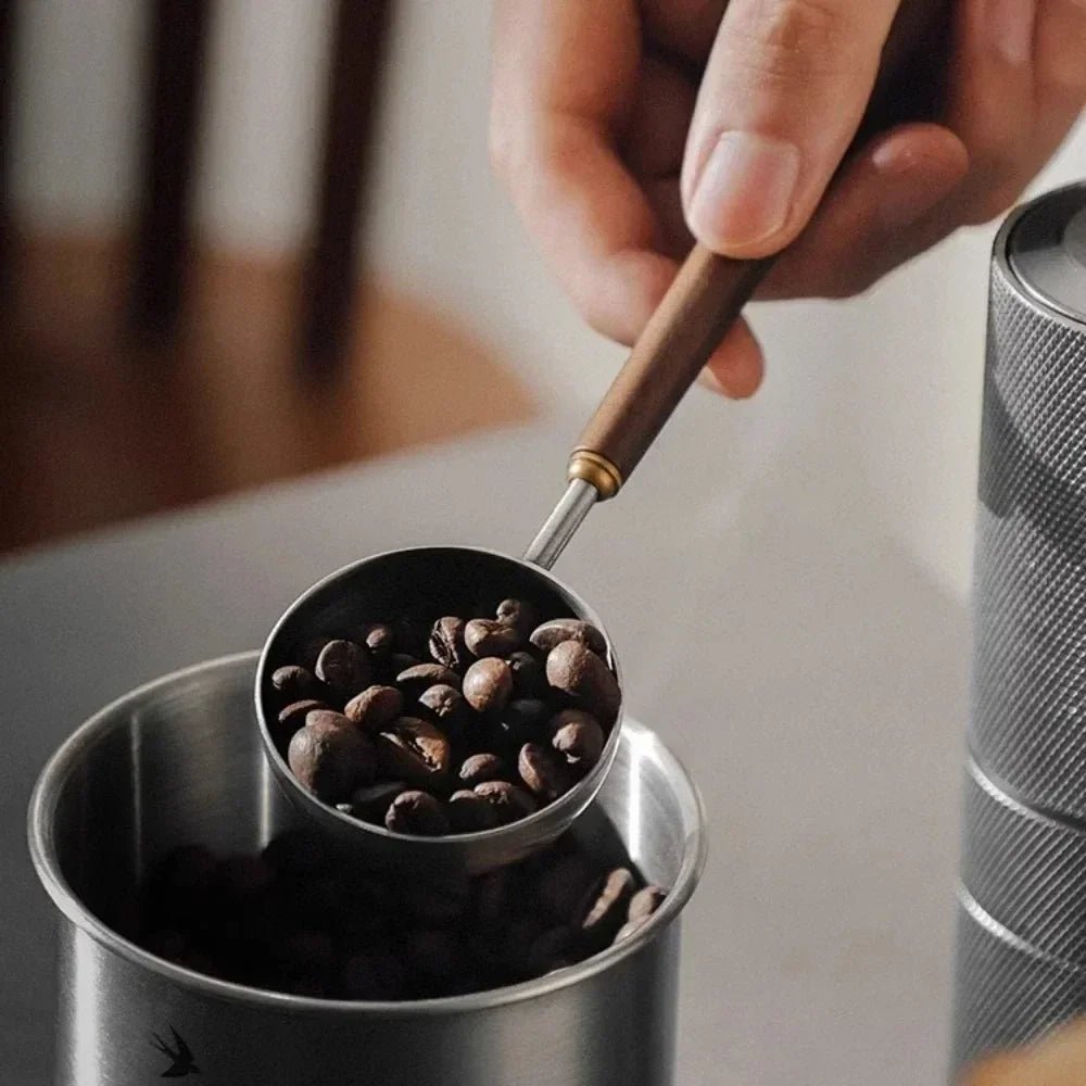 Elegant Stainless Steel Scoop with Wooden Handle (3 Sizes)Utensils for Coffee