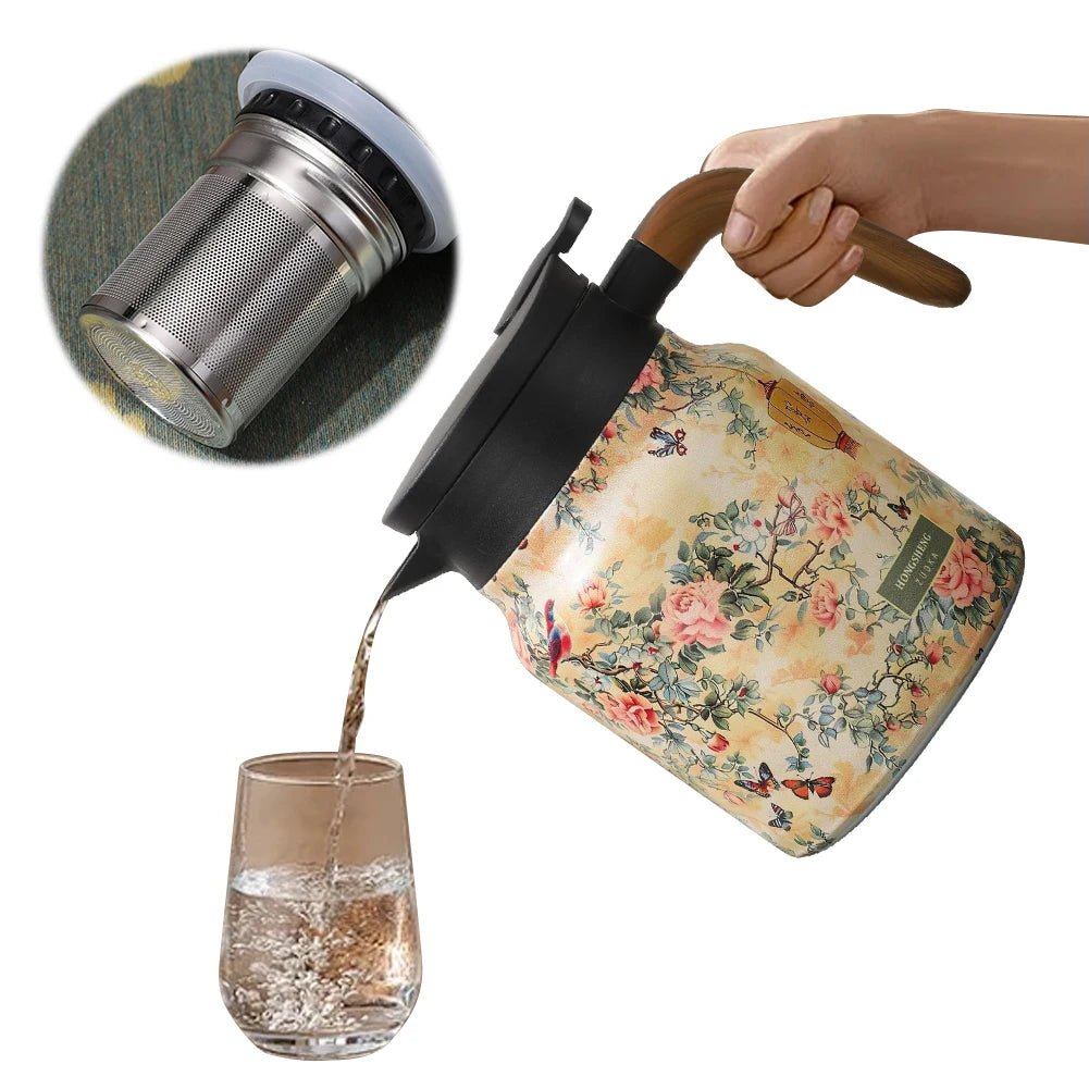 Floral Print Vintage Thermal Coffee CarafeUtensils for Coffee