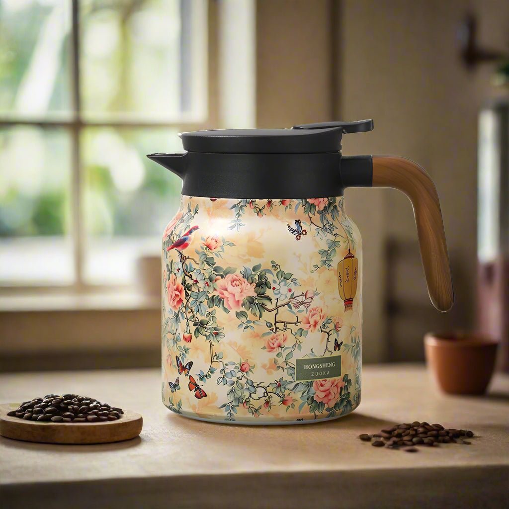 Floral Print Vintage Thermal Coffee CarafeUtensils for Coffee
