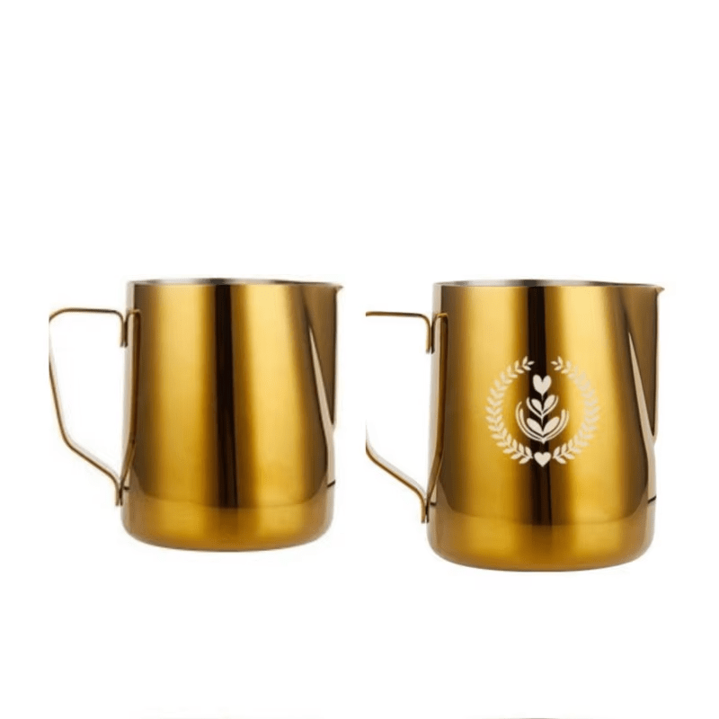 Golden Stainless Steel Milk Frothing Pitcher (2 Sizes)Utensils for Coffee
