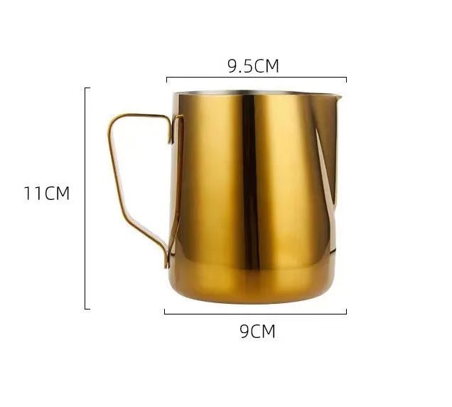 Golden Stainless Steel Milk Frothing Pitcher (2 Sizes)Utensils for Coffee