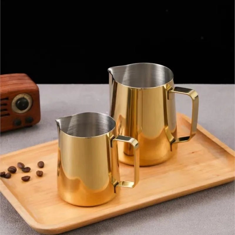 Golden Stainless Steel Milk Frothing Pitcher (2 Sizes)Utensils for Coffee