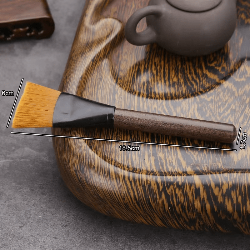 Handcrafted Ebony Wood Flat Barista BrushUtensils for Coffee