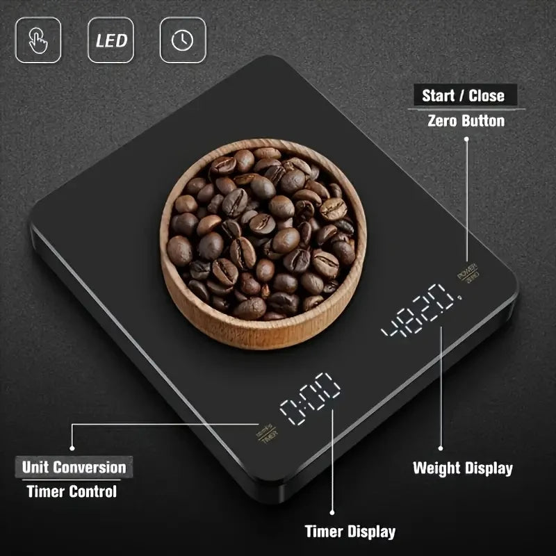 High - Precision Digital Coffee Scale with Dual Timing Modes and LED DisplayUtensils for Coffee