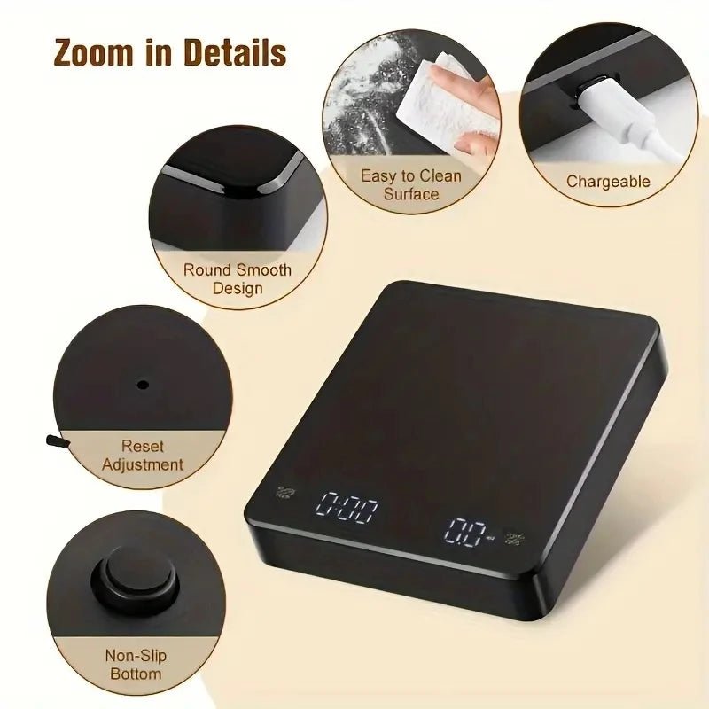 High - Precision Digital Coffee Scale with Dual Timing Modes and LED DisplayUtensils for Coffee