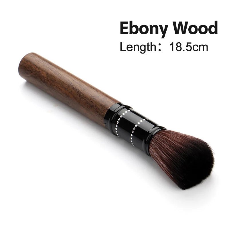 Premium Ebony Wood Round Barista BrushUtensils for Coffee