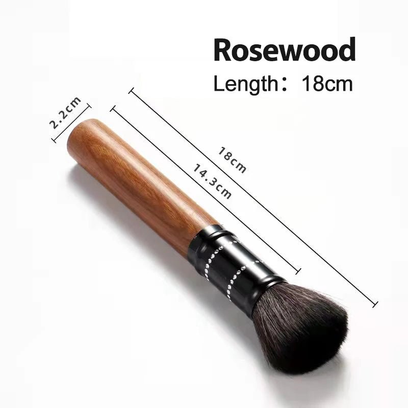 Premium Rosewood Round Barista BrushUtensils for Coffee