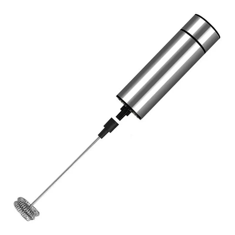 Sleek Steel Color Handheld Milk FrotherUtensils for Coffee