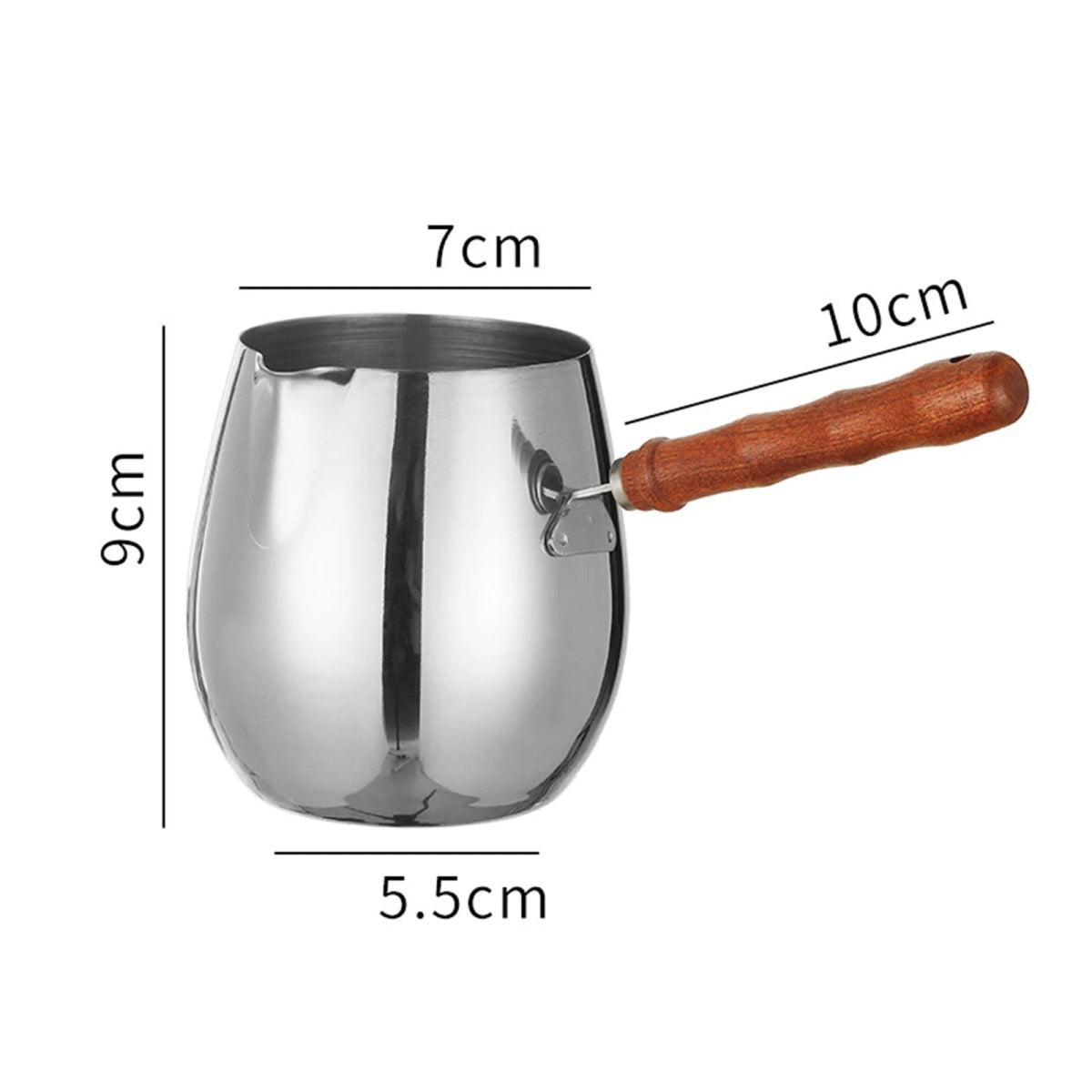 Stainless Steel Turkish Coffee Pot with Wooden Handle