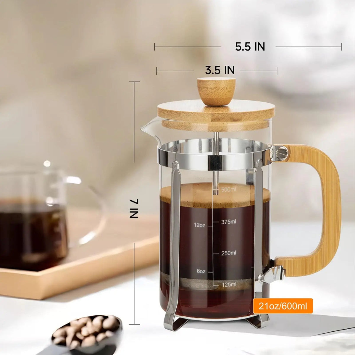 Vintage French Press Coffee Maker (2 Sizes)Utensils for Coffee