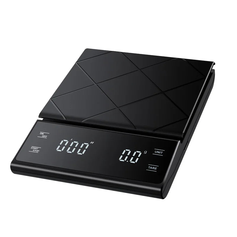 0 - 3Kg Black Digital Coffee Scale with Timer Function and LED DisplayUtensils for Coffee