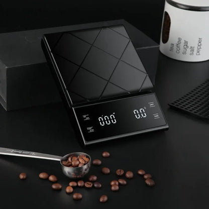 0 - 3Kg Black Digital Coffee Scale with Timer Function and LED DisplayUtensils for Coffee