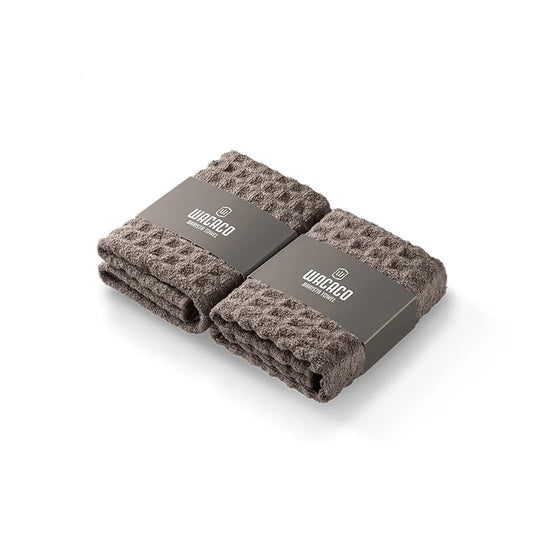 2 - Pack High - Quality Waffle Pattern Brown Cleaning ClothUtensils for Coffee