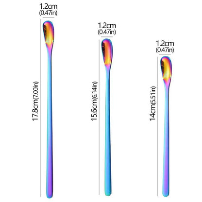 3 - Pack Stainless Steel Long Barista Spoon (5 Colors)Utensils for Coffee