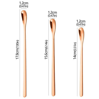 3 - Pack Stainless Steel Long Barista Spoon (5 Colors)Utensils for Coffee