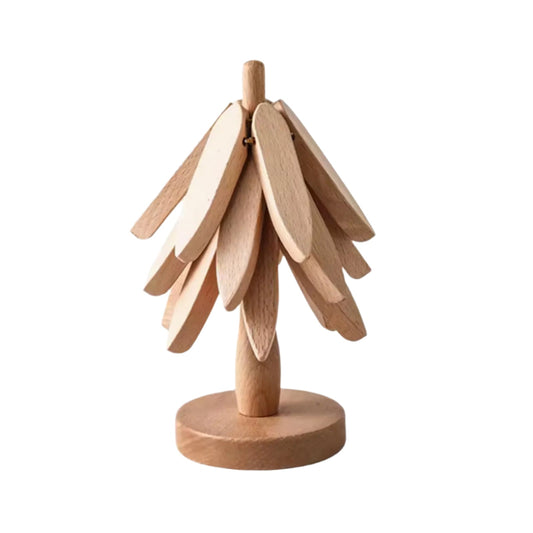 4 - Pack Handcrafted Pine Wood Coffee CoastersUtensils for Coffee