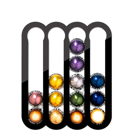 black coffee capsules holder  on a white background