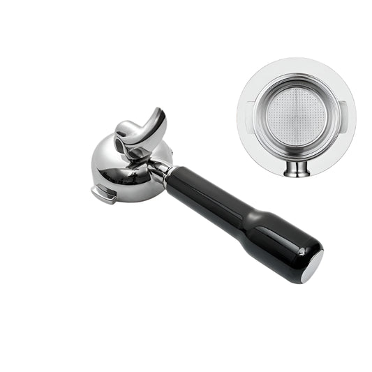 Black - 58mm Double Spout Coffee Portafilter with 2 Ears